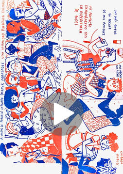 Parte de un fanzine desplegable de 2 metros sobre lo que significa ser queer dentro del contexto de las amistades. Gran parte de esta linea de discursos está muy atada a temas de sexualidad, pero ¿y si en las amistades es donde realmente nos sentimos más q